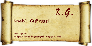 Knebl Györgyi névjegykártya